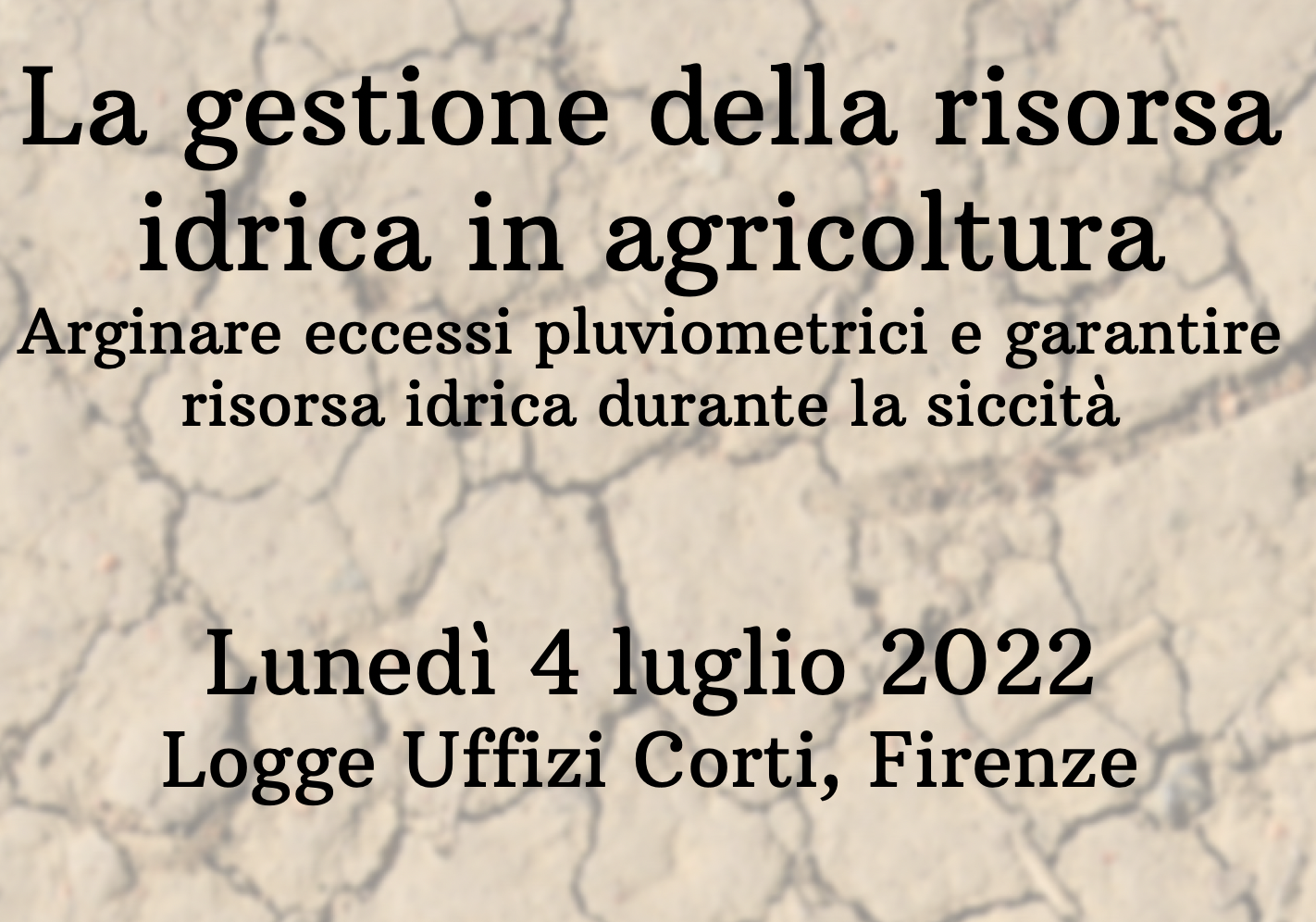 La gestione della risorsa idrica in agricoltura